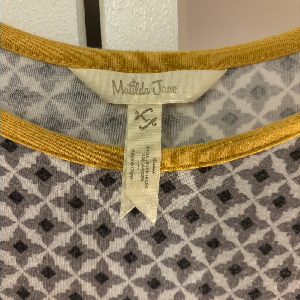 Matilda Jane Gray and Yellow Geometric Tunic - Picture 3 of 5